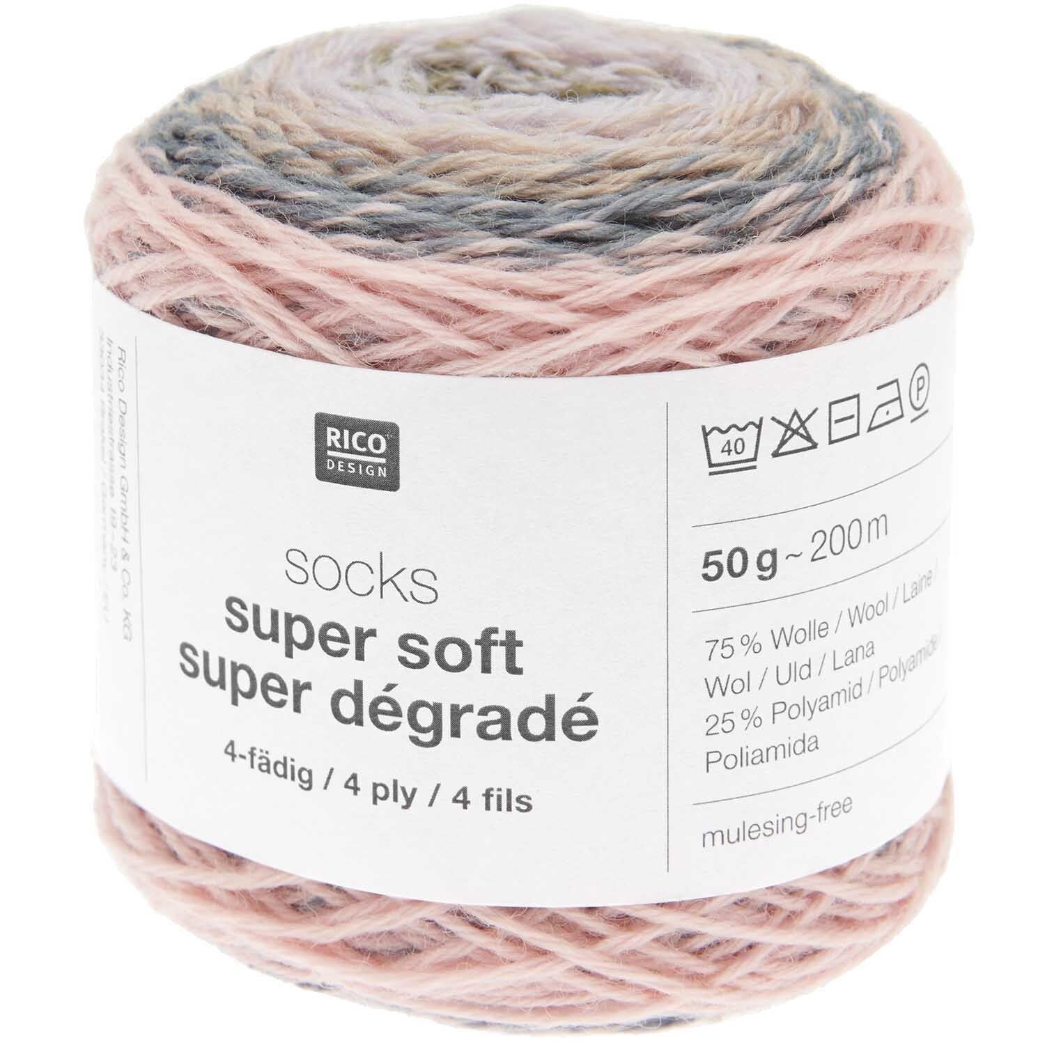 Rico Design Socks Super Soft Super Dégradé Sockenwolle 4-fädig 50g 200m