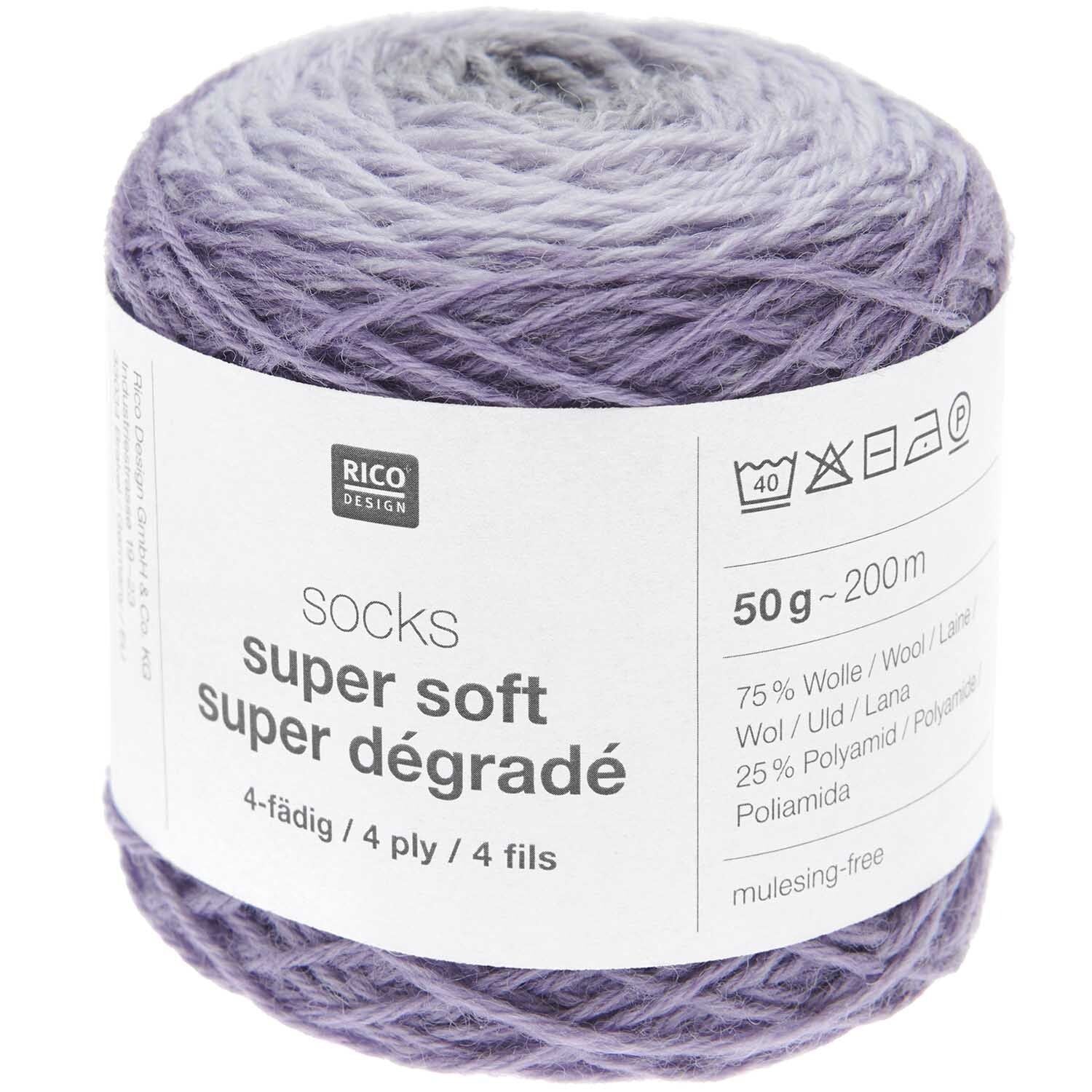 Rico Design Socks Super Soft Super Dégradé Sockenwolle 4-fädig 50g 200m