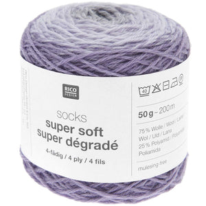 Rico Design Socks Super Soft Super Dégradé Sockenwolle 4-fädig 50g 200m