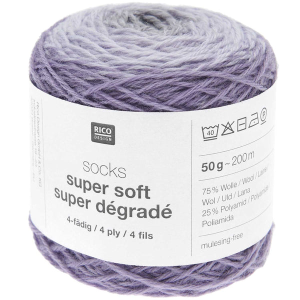 Rico Design Socks Super Soft Super Dégradé Sockenwolle 4-fädig 50g 200m