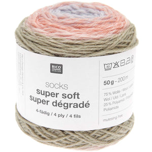 Rico Design Socks Super Soft Super Dégradé Sockenwolle 4-fädig 50g 200m