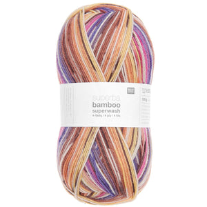Superba Bamboo superwash 4-fädig Sockenwolle 50% Schurwolle 25% Polyamid 25% Viskos 100g / 420m