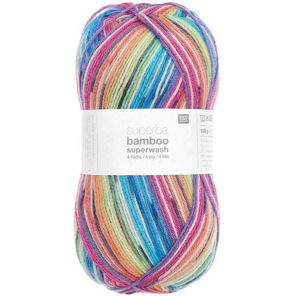 Superba Bamboo superwash 4-fädig Sockenwolle 50% Schurwolle 25% Polyamid 25% Viskos 100g / 420m