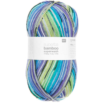 Superba Bamboo superwash 4-fädig Sockenwolle 50% Schurwolle 25% Polyamid 25% Viskos 100g / 420m