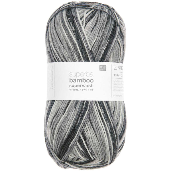 Superba Bamboo superwash 4-fädig Sockenwolle 50% Schurwolle 25% Polyamid 25% Viskos 100g / 420m