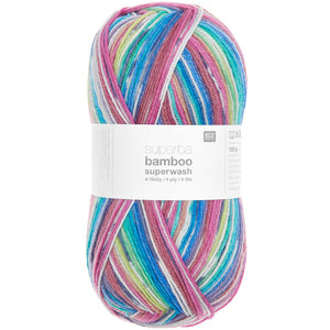 Superba Bamboo superwash 4-fädig Sockenwolle 50% Schurwolle 25% Polyamid 25% Viskos 100g / 420m