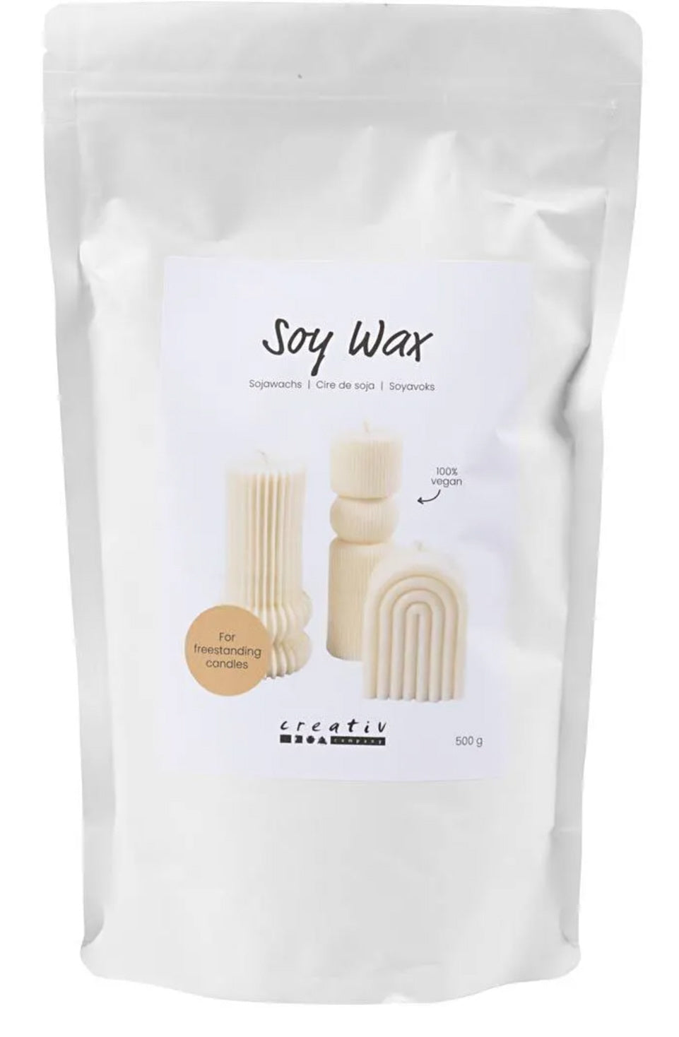 Sojawachs für freistehende Kerzen Creme 500g