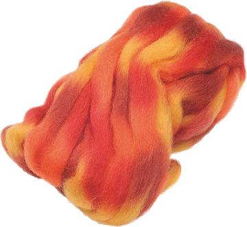 Space-Wolle Kammzug meliert rot-orange-mix 27mic 25g