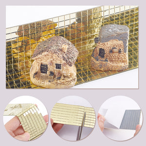 Spiegelmosaik gold selbstklebend quadratisch 41x1,5mm 1m / Rolle