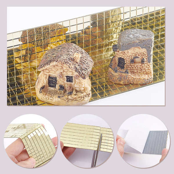 Spiegelmosaik gold selbstklebend quadratisch 41x1,5mm 1m / Rolle