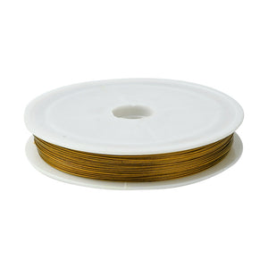 Edelstahl-Draht ummantelt messingfärbig 0,45mm 50m / Spule