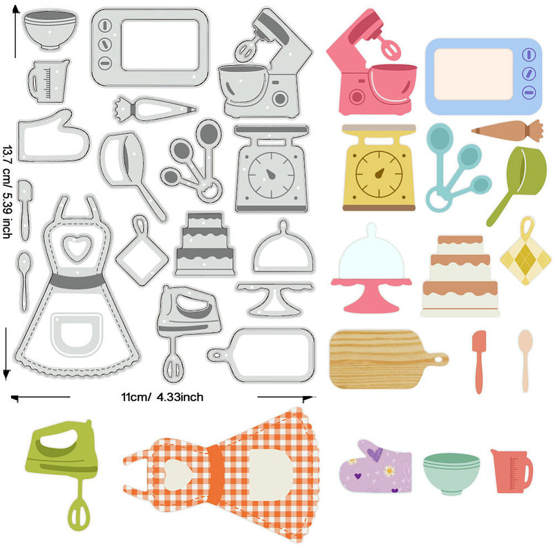 Stanzschablonen-Set Küchenutensilien 18-teilig