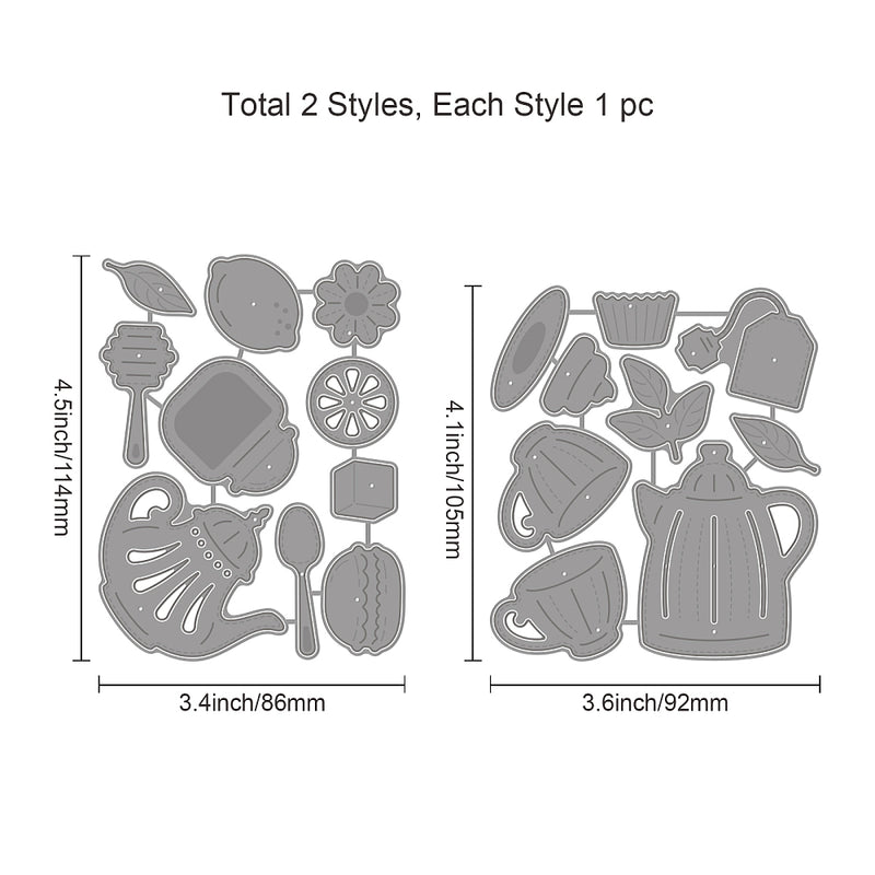 Stanzschablonen-Set Teekanne und Teetasse 2-teilig