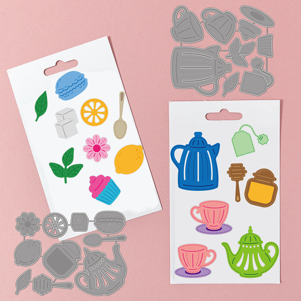 Stanzschablonen-Set Teekanne und Teetasse 2-teilig