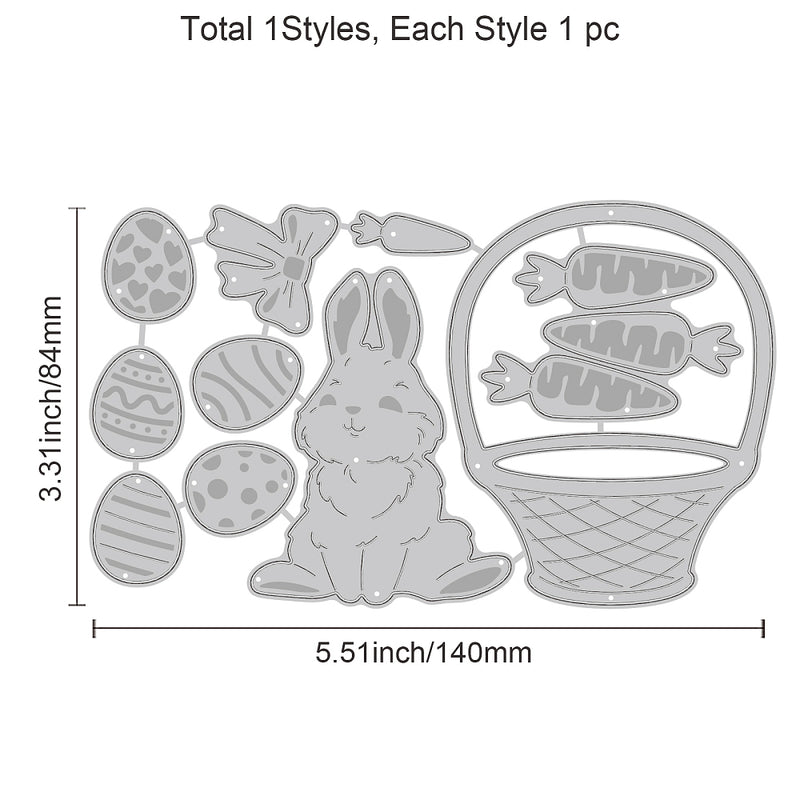 Stanzschablonen Osterhase mit Karotten 8,4x14cm