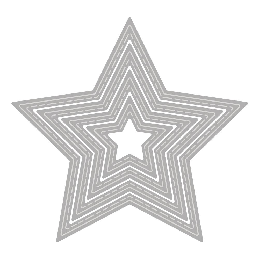 Stanzschablonen Stern Steppnaht 2,4-7,4cm 4-tlg.