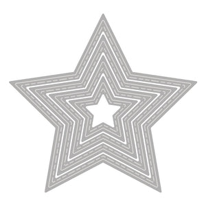 Stanzschablonen Stern Steppnaht 2,4-7,4cm 4-tlg.