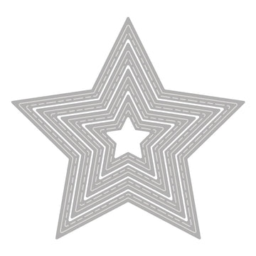 Stanzschablonen Stern Steppnaht 2,4-7,4cm 4-tlg.