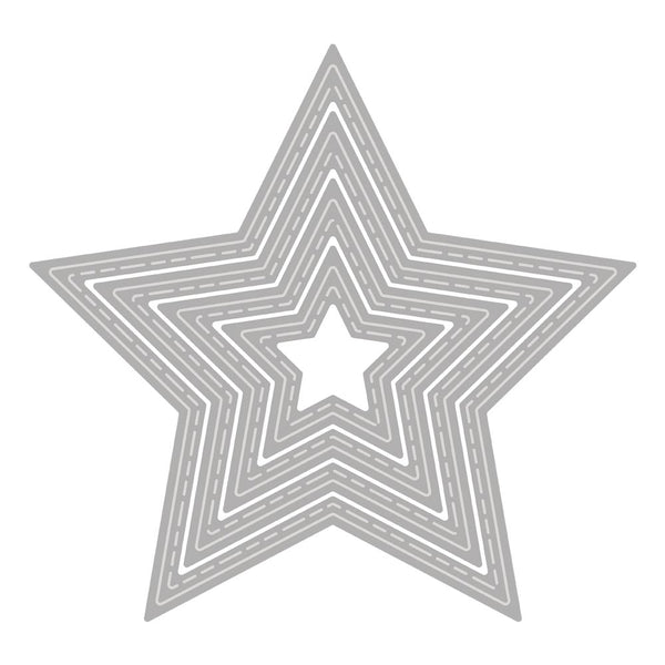 Stanzschablonen Stern Steppnaht 2,4-7,4cm 4-tlg.