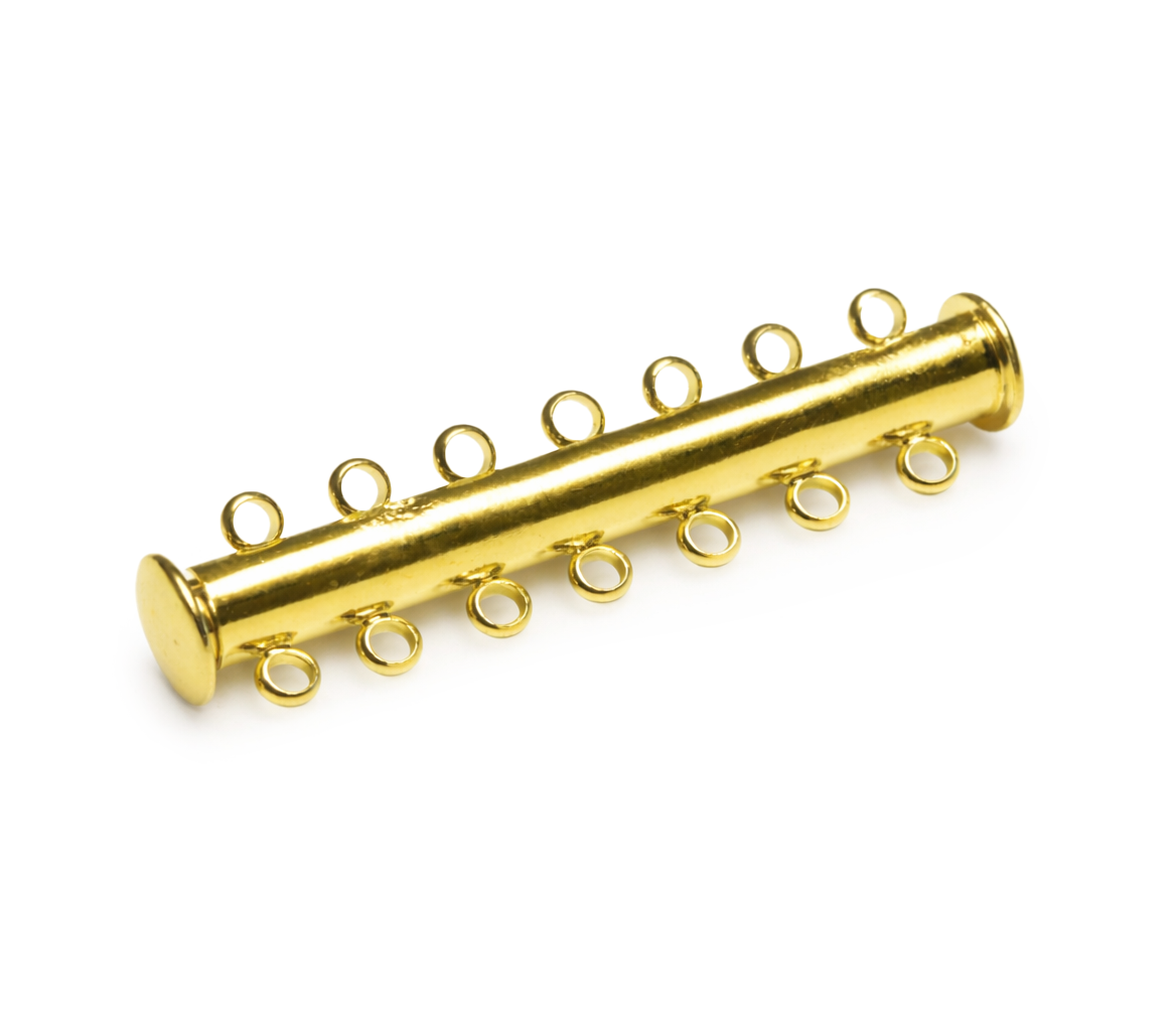 Stegverschluss 7-fach Multistrangspange goldfärbig 4cm