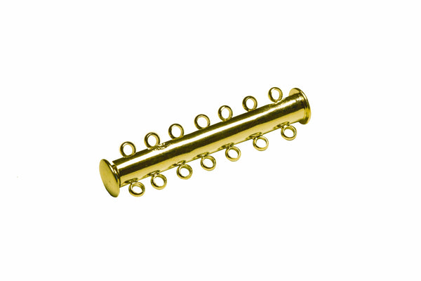 Stegverschluss 7-fach Multistrangspange goldfärbig 4cm