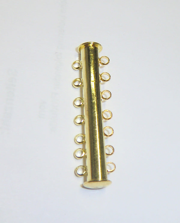 Stegverschluss 7-fach Multistrangspange goldfärbig 4cm