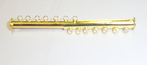 Stegverschluss 7-fach Multistrangspange goldfärbig 4cm