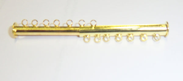 Stegverschluss 7-fach Multistrangspange goldfärbig 4cm