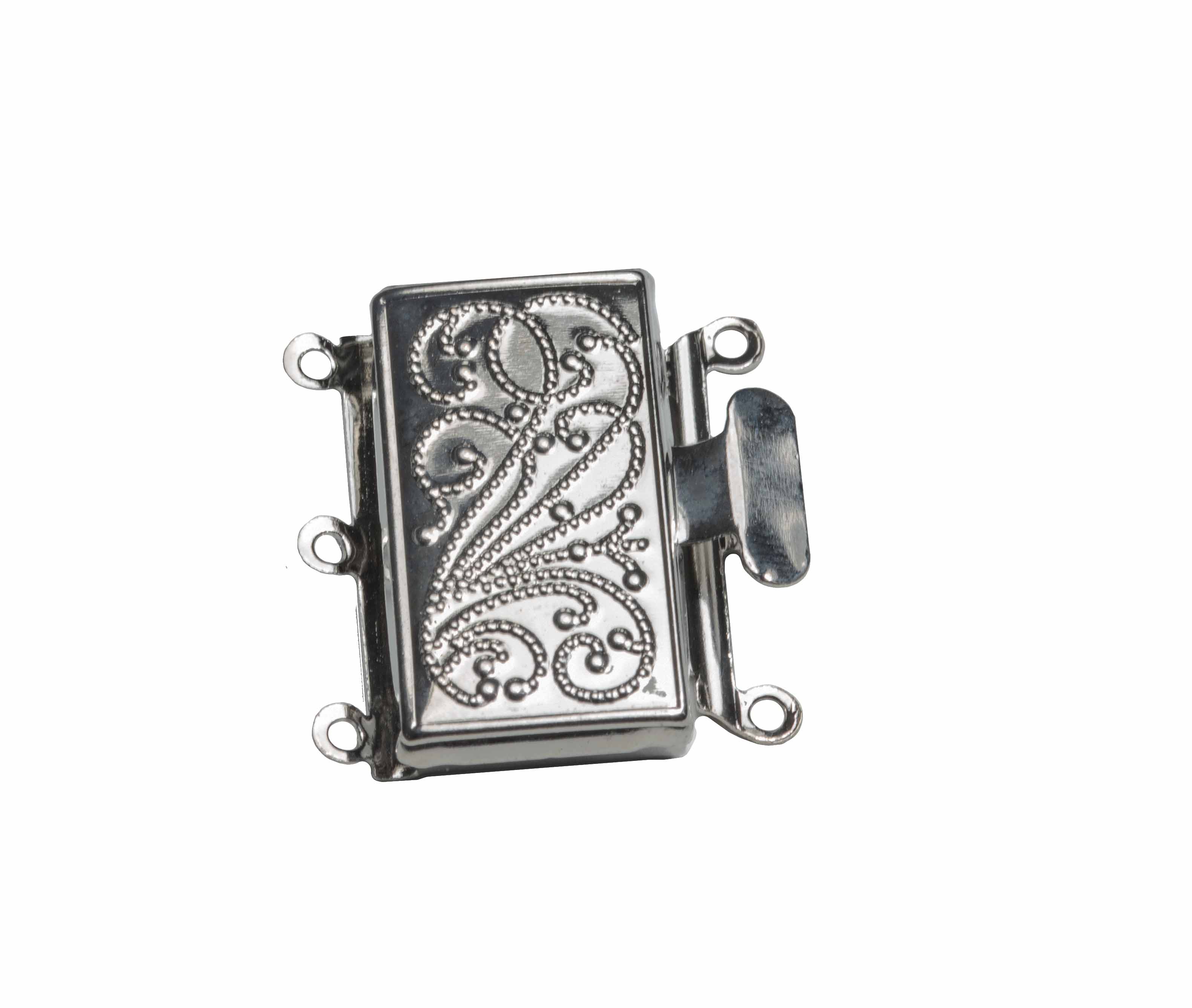 Stegverschluss Multistrang-Schmuckverschluss silber 3fach 23mm