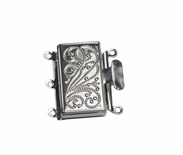 Stegverschluss Multistrang-Schmuckverschluss silber 3fach 23mm