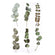 Aufkleber wasserfest Eukalyptus grün 200~203x46~81x0,1 mm 6 Stück