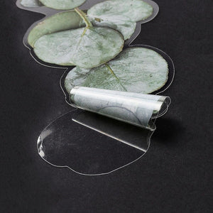 Aufkleber wasserfest Eukalyptus grün 200~203x46~81x0,1 mm 6 Stück