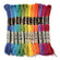 Stickgarn-Set 12 Farben 6-fädiges Polyester Stickgarn 8m pro Strang verschiedene Farben