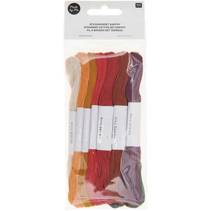 Stickgarnset EARTHY 100% Baumwolle 6-fädig 10 versch. Farben 8m/Farbe