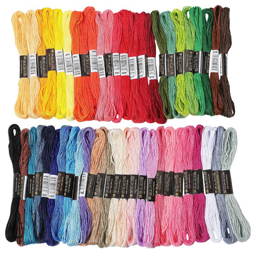 Stickgarn Set multicolor Polycotton 1mm 50 Stränge à 8m