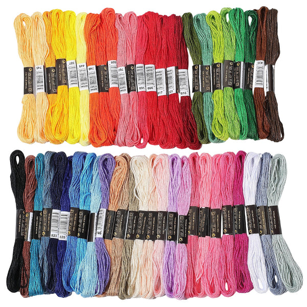 Stickgarn Set multicolor Polycotton 1mm 50 Stränge à 8m