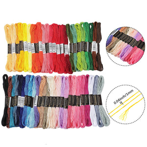 Stickgarn Set multicolor Polycotton 1mm 50 Stränge à 8m