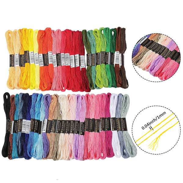 Stickgarn Set multicolor Polycotton 1mm 50 Stränge à 8m