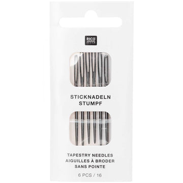 Sticknadeln stumpf schwarz Größe 16 / 6 Stück