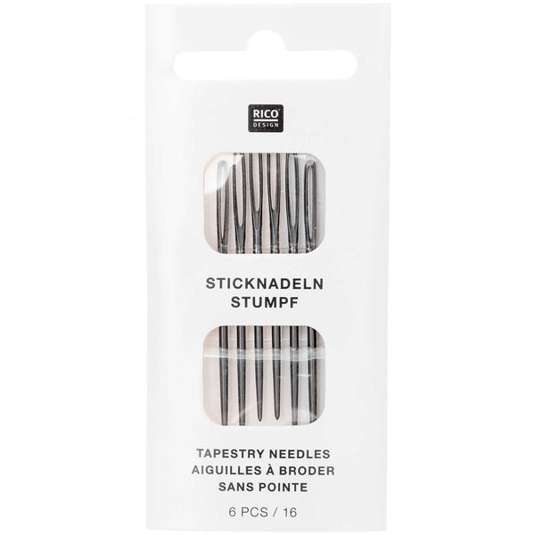Sticknadeln stumpf schwarz Größe 16 / 6 Stück