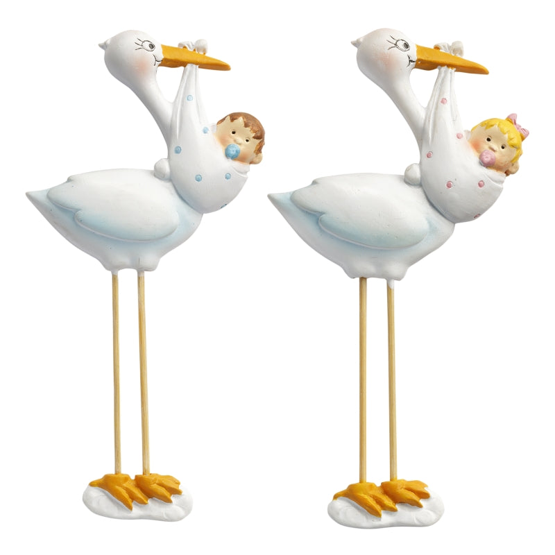 Storch Babygirl / Babyboy hinten flach 10cm 1 Stück