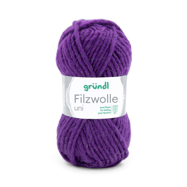Gründl Strick- Filzwolle UNI 100% Schurwolle 50g / 50m