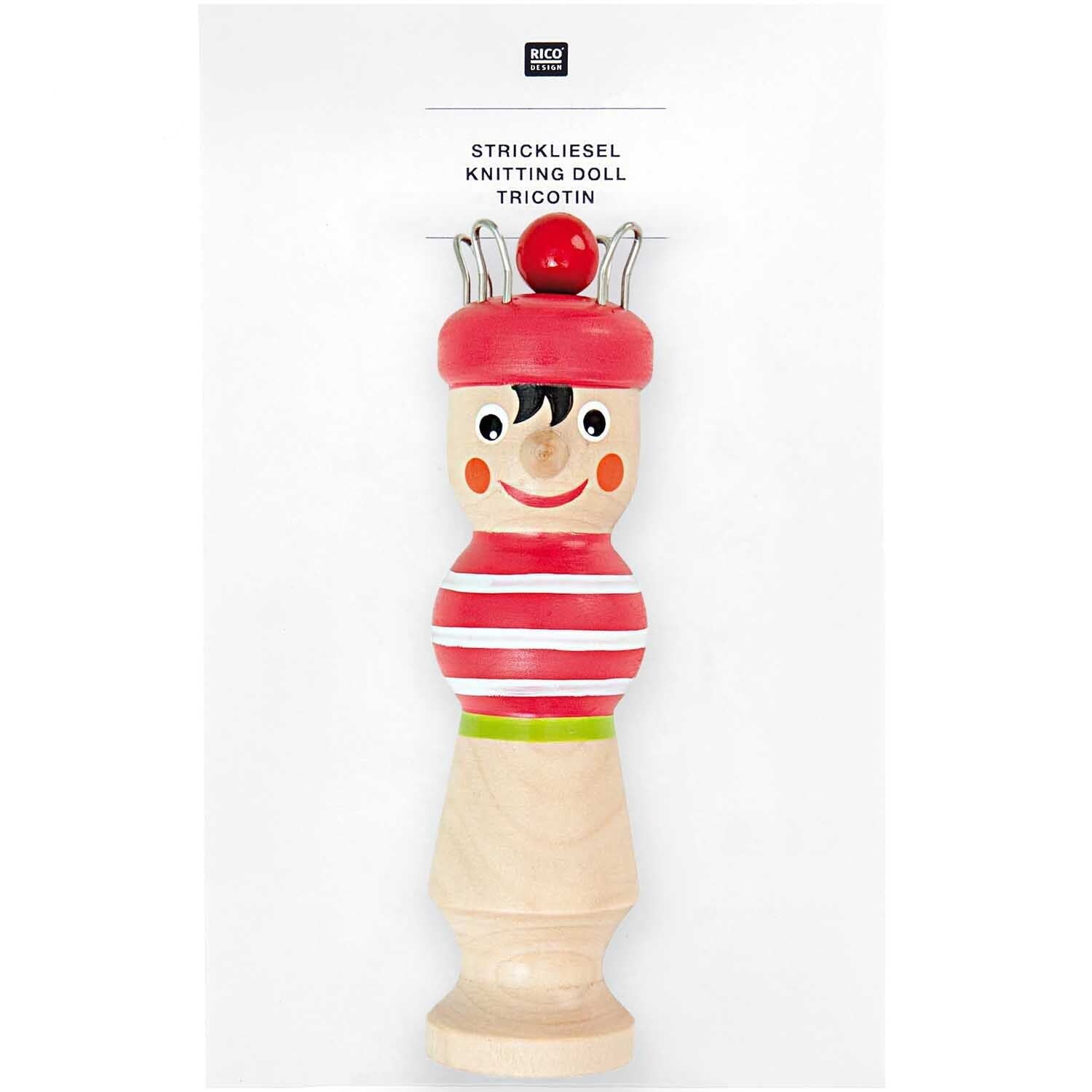 Strickliesel Karl Rot aus Holz 12cm