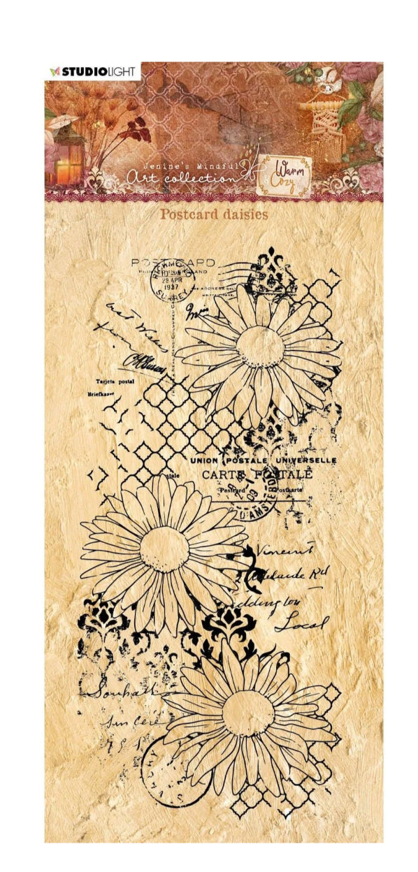 Studio Light Silikonstempel Postkarte Gänseblümchen Hintergrund Gänseblümchen 10,5cm x 21cm