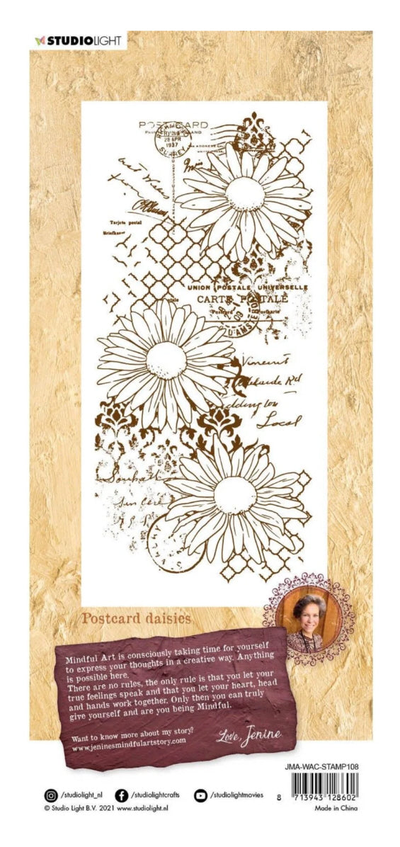 Studio Light Silikonstempel Postkarte Gänseblümchen Hintergrund Gänseblümchen 10,5cm x 21cm