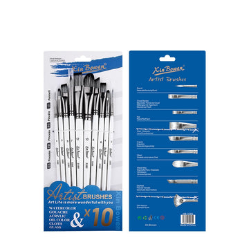 Synthetik Pinsel-Set mit Holzgriff Allround 20-22cm 10 Stück