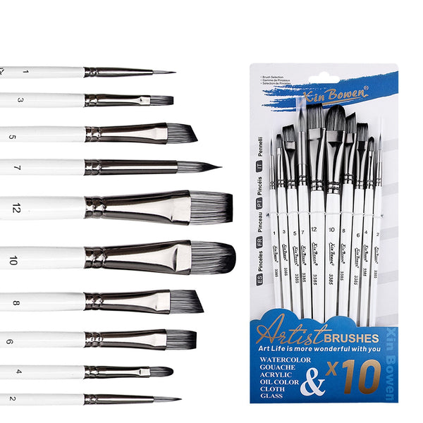 Synthetik Pinsel-Set mit Holzgriff Allround 20-22cm 10 Stück