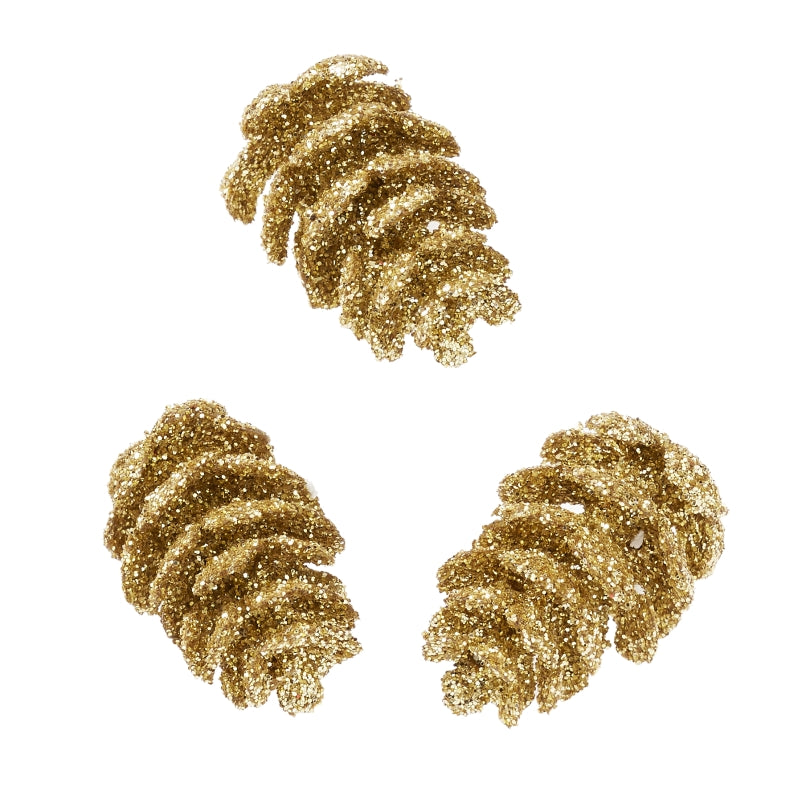 Tannenzapfen Glitzer 2,5cm 8 Stück Tannenzapfen