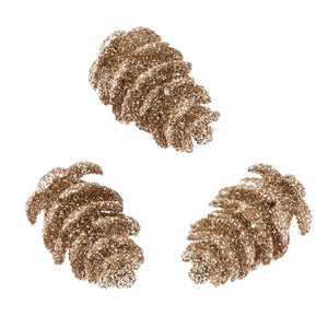 Tannenzapfen Glitzer 2,5cm 8 Stück Tannenzapfen