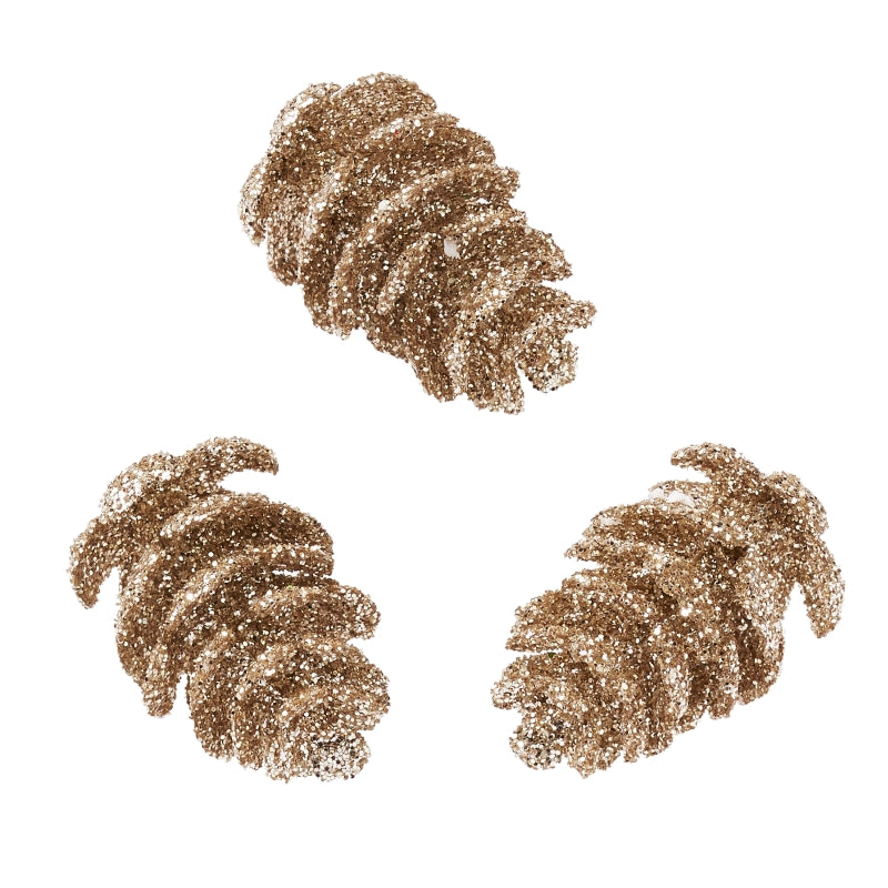 Tannenzapfen Glitzer 2,5cm 8 Stück Tannenzapfen